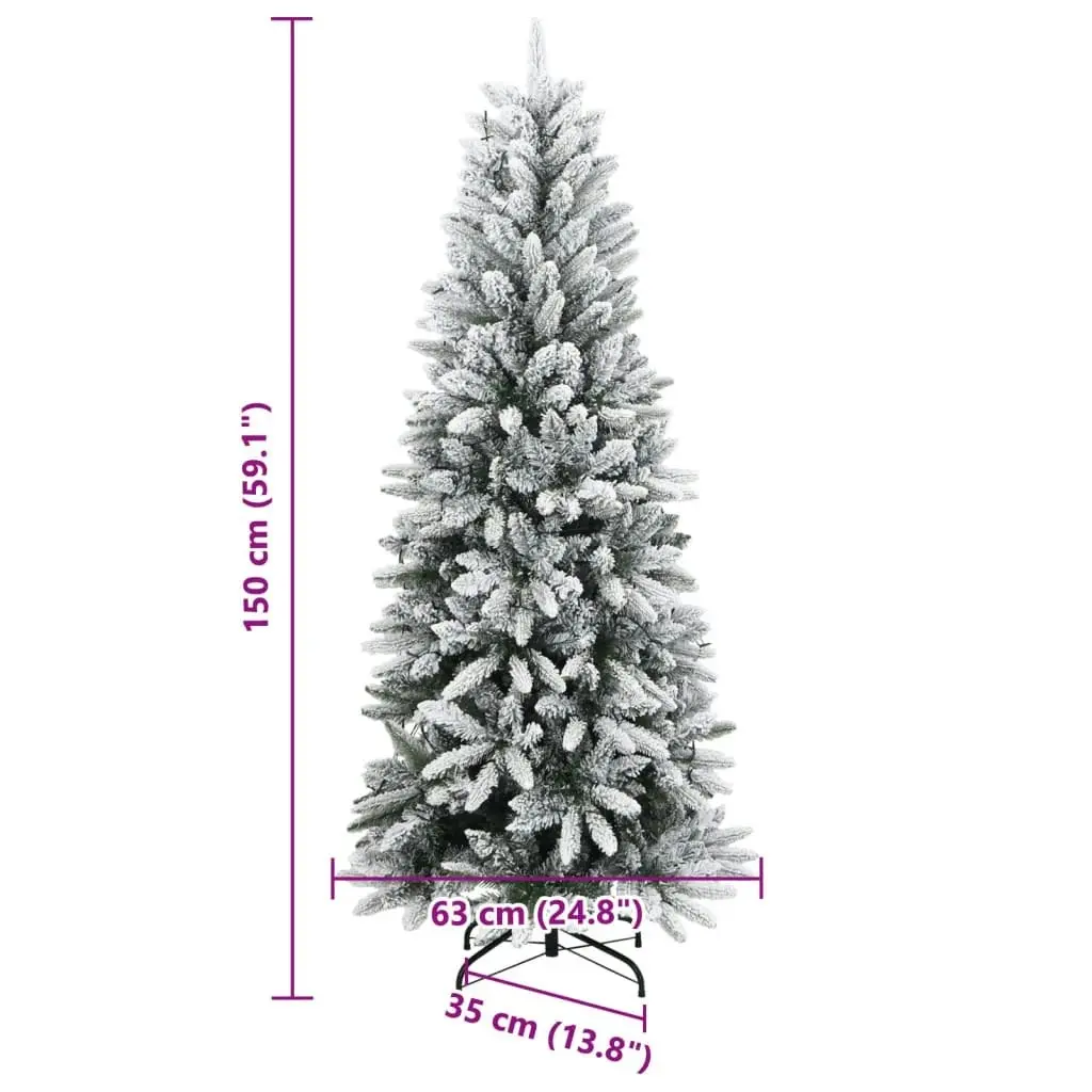 Artificial Christmas Tree 150 LEDs and Flocked Snow 150 cm 3315764