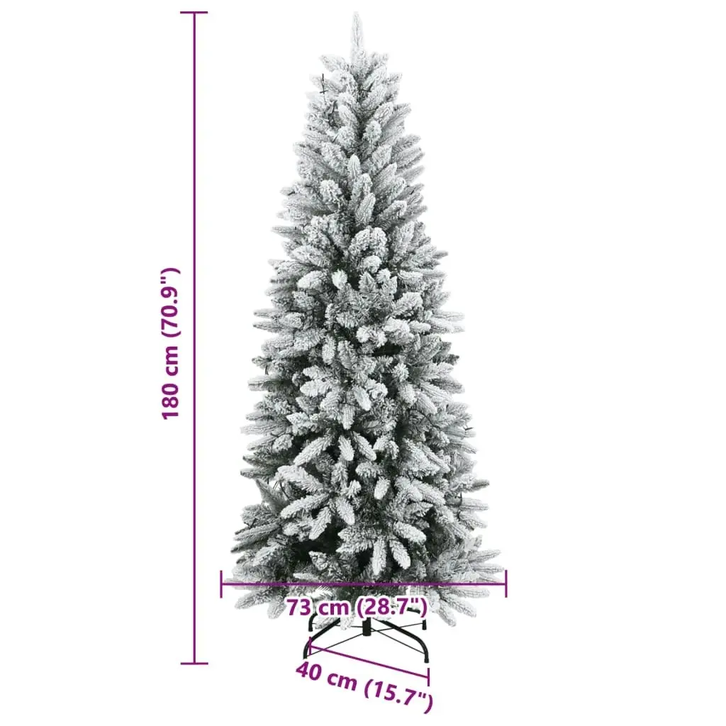 Artificial Christmas Tree 300 LEDs and Flocked Snow 180 cm 3315765