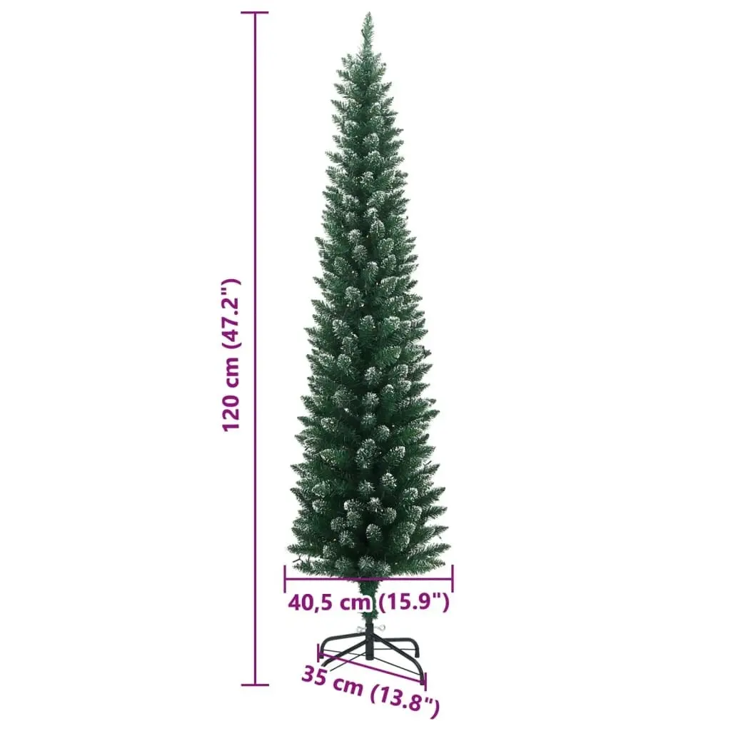 Artificial Slim Christmas Tree 150 LEDs 120 cm 3315758