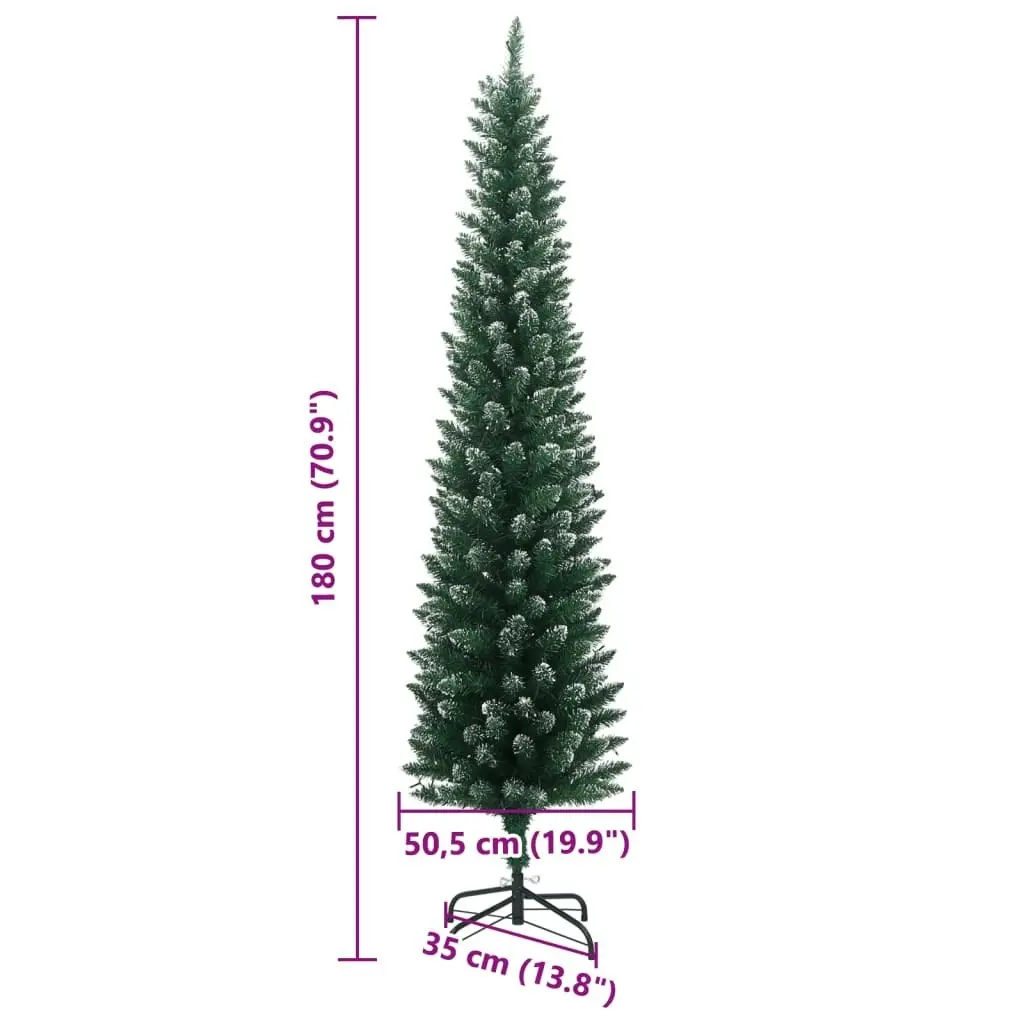 Artificial Slim Christmas Tree 300 LEDs 180 cm 3315760