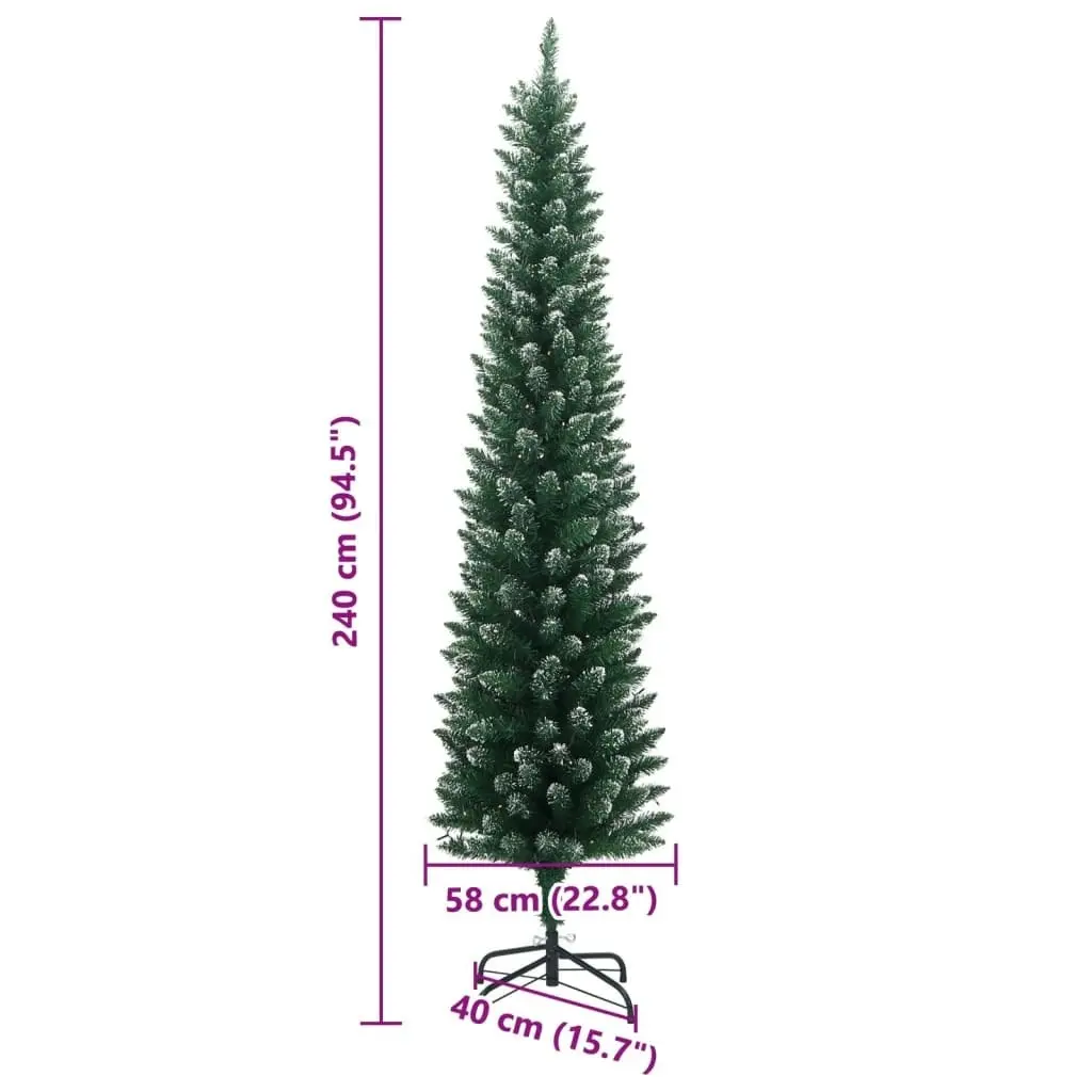 Artificial Slim Christmas Tree 300 LEDs 240 cm 3315762