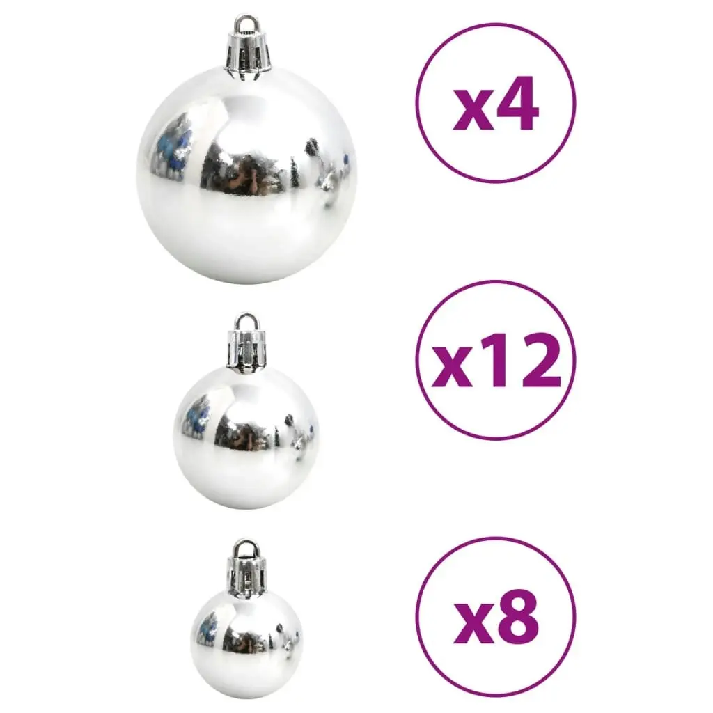 Christmas Baubles 100 pcs Blue and Silver 3 / 4 / 6 cm 356105