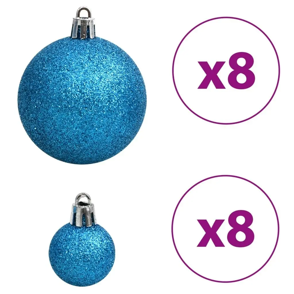 Christmas Baubles 100 pcs Blue and Silver 3 / 4 / 6 cm 356105