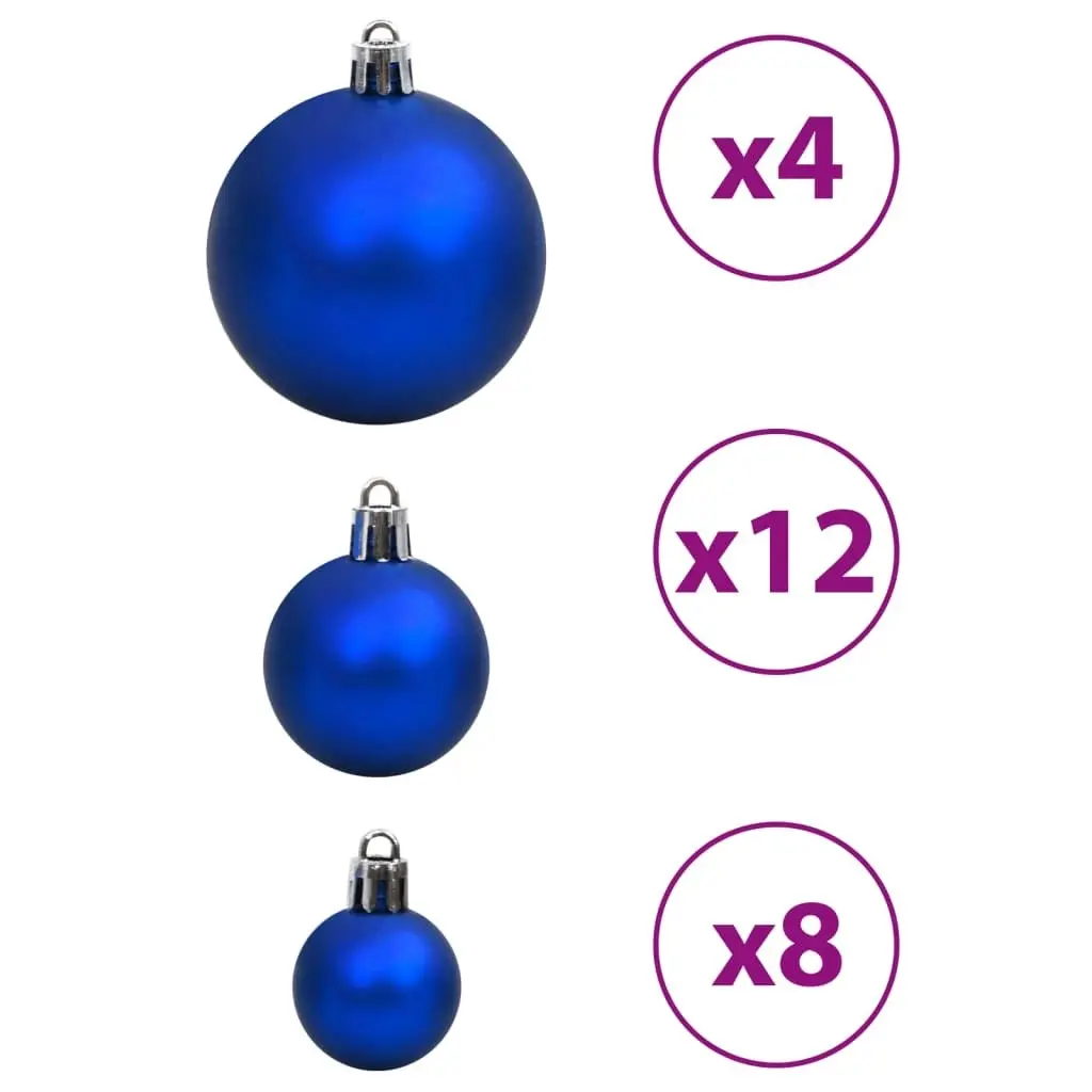 Christmas Baubles 100 pcs Blue and Silver 3 / 4 / 6 cm 356105