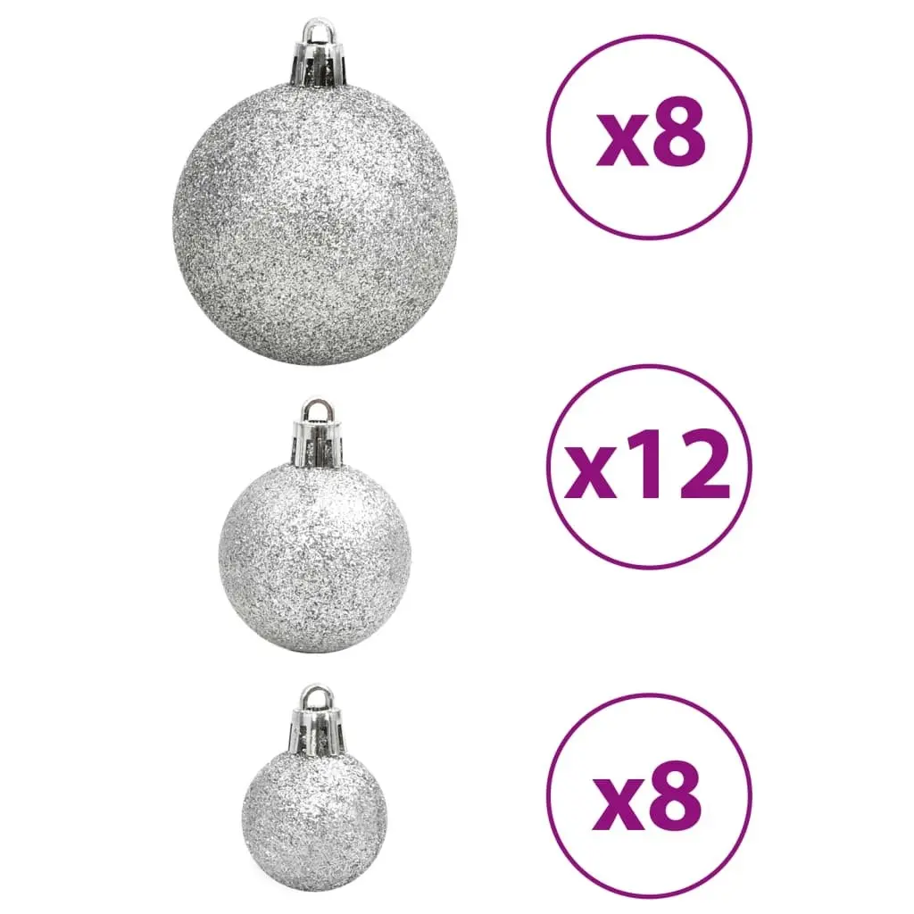 Christmas Baubles 100 pcs Blue and Silver 3 / 4 / 6 cm 356105