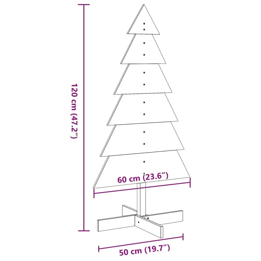 Wooden Christmas Tree for Decoration 120 cm Solid Wood Pine 858189