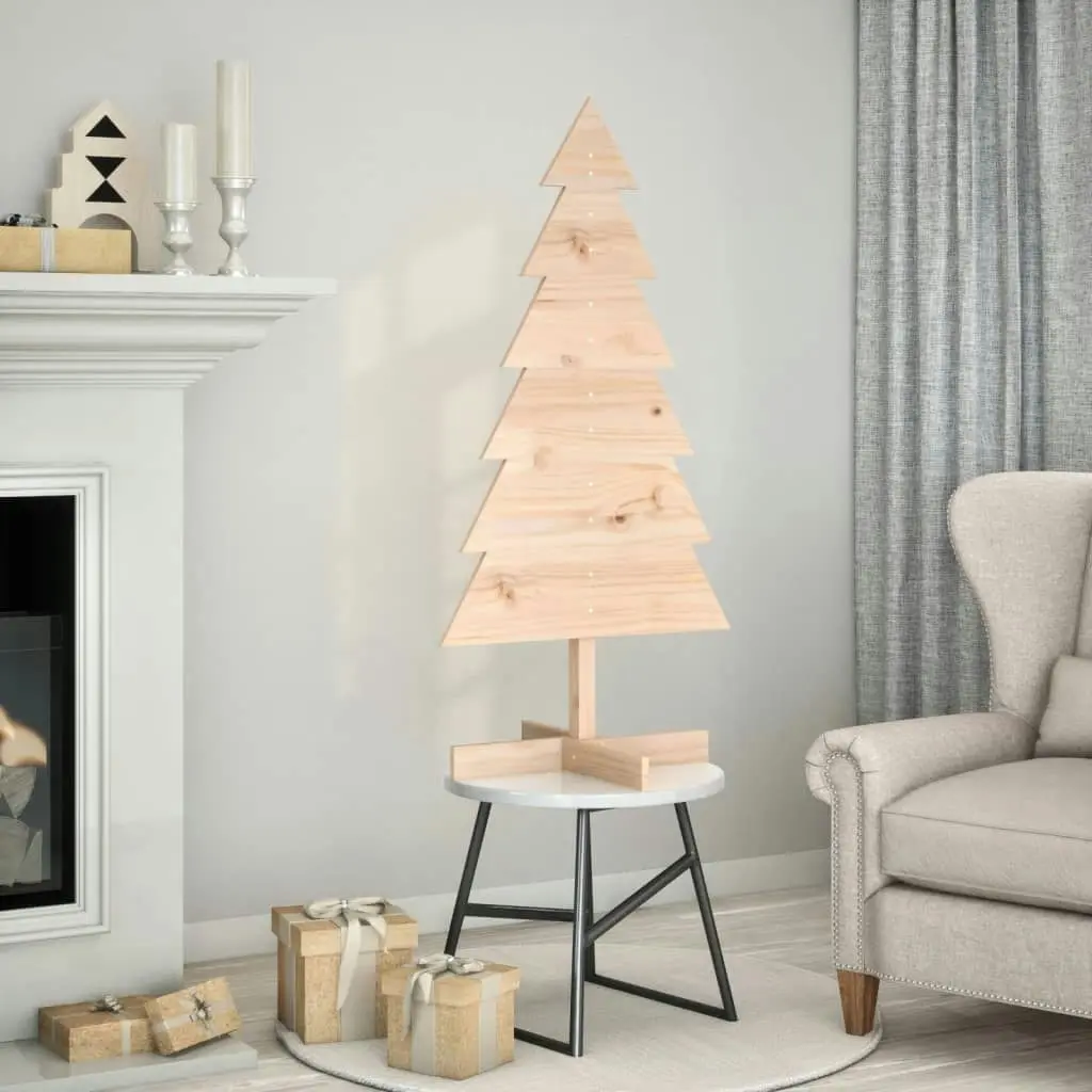 Wooden Christmas Tree for Decoration 120 cm Solid Wood Pine 858189