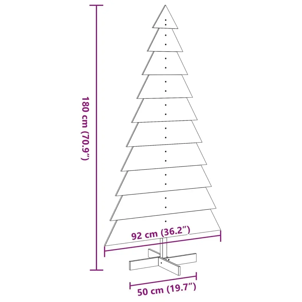 Wooden Christmas Tree for Decoration 180 cm Solid Wood Pine 858195