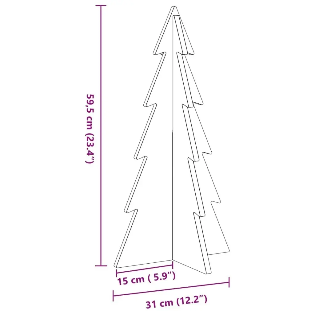 Wooden Christmas Tree for Decoration 59.5 cm Solid Wood Pine 858165