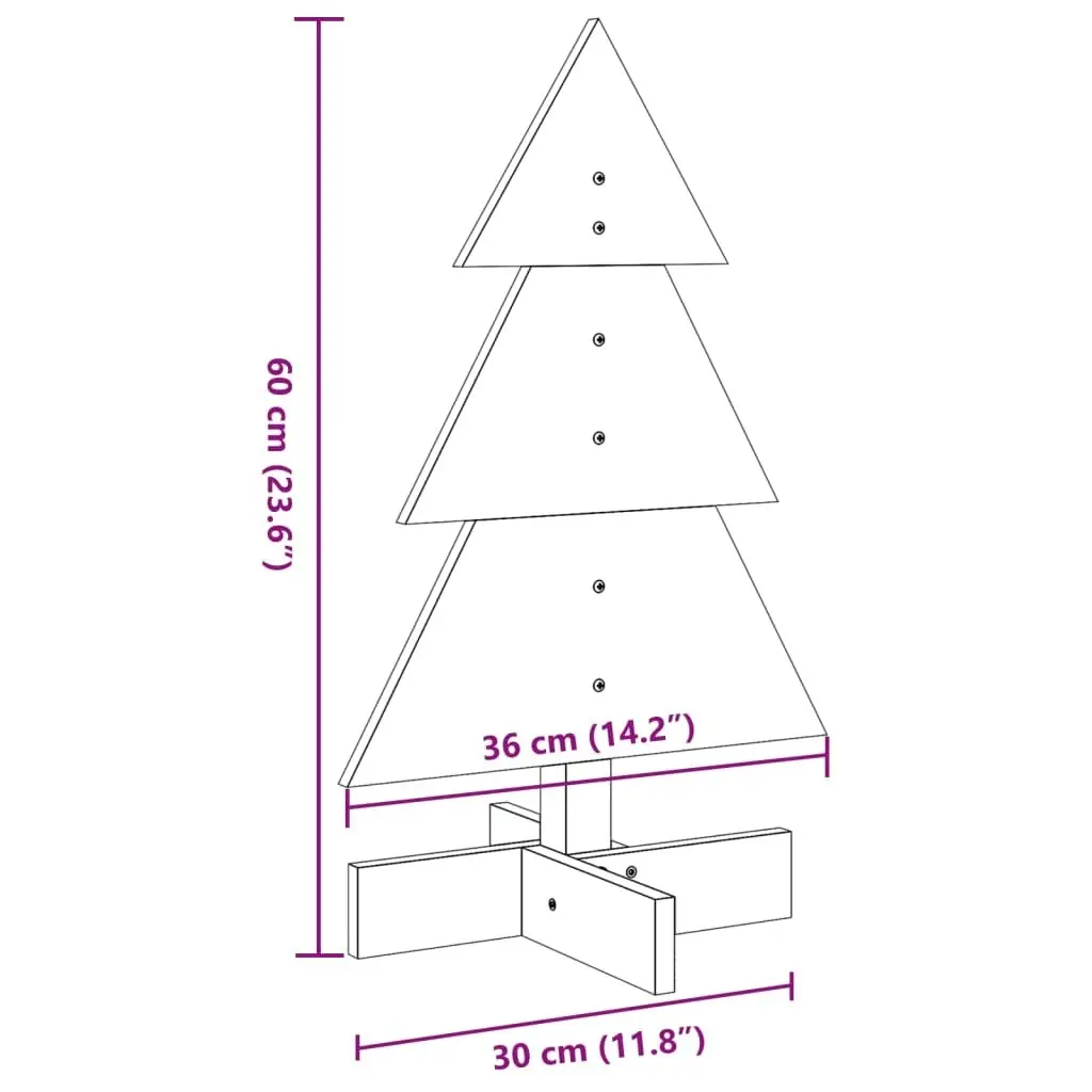 Wooden Christmas Tree for Decoration 60 cm Solid Wood Pine 858180