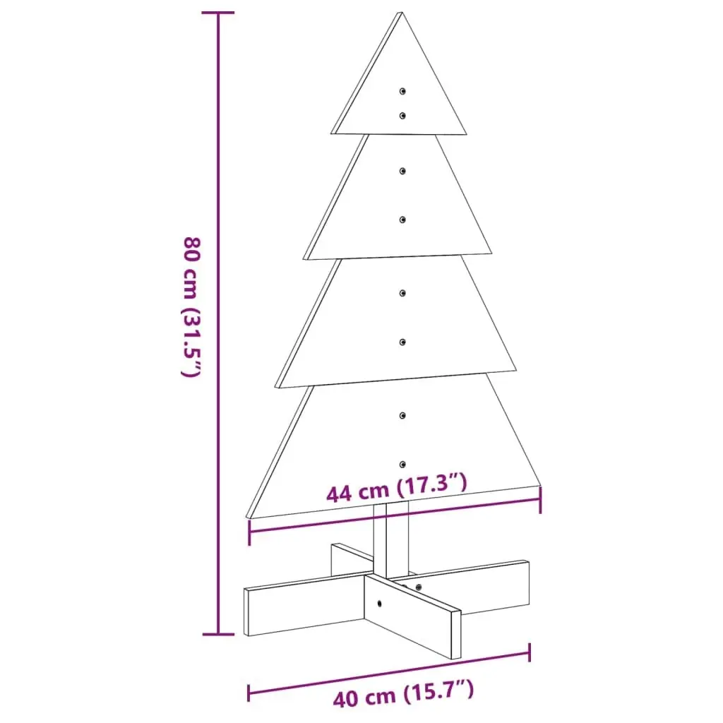 Wooden Christmas Tree for Decoration 80 cm Solid Wood Pine 858183