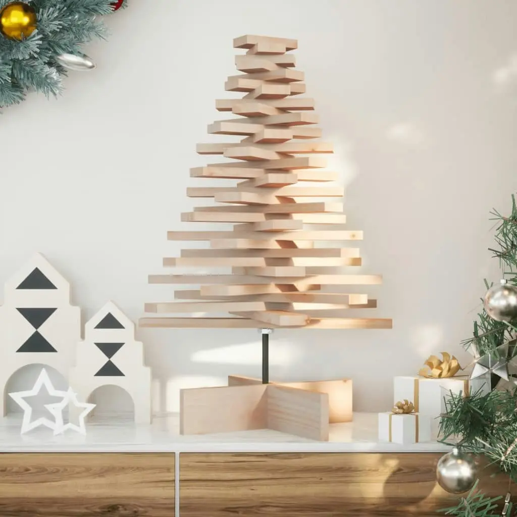 Wooden Christmas Tree for Decoration 80 cm Solid Wood Pine 858201