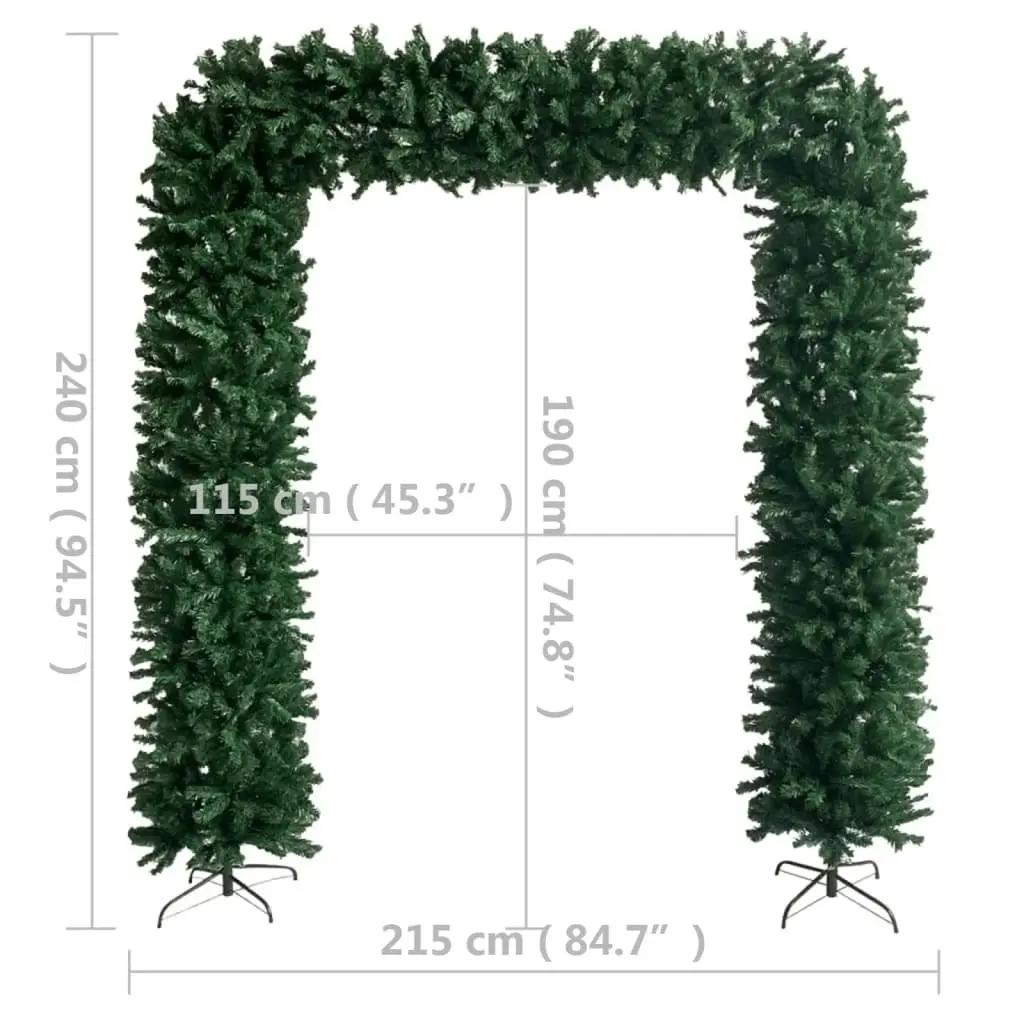 Christmas Tree Arch with LEDs Green 240 cm 3077972