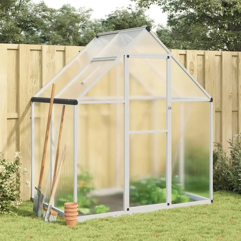 Greenhouse with Base Frame Silver 169x114x195 cm Aluminium 4005822