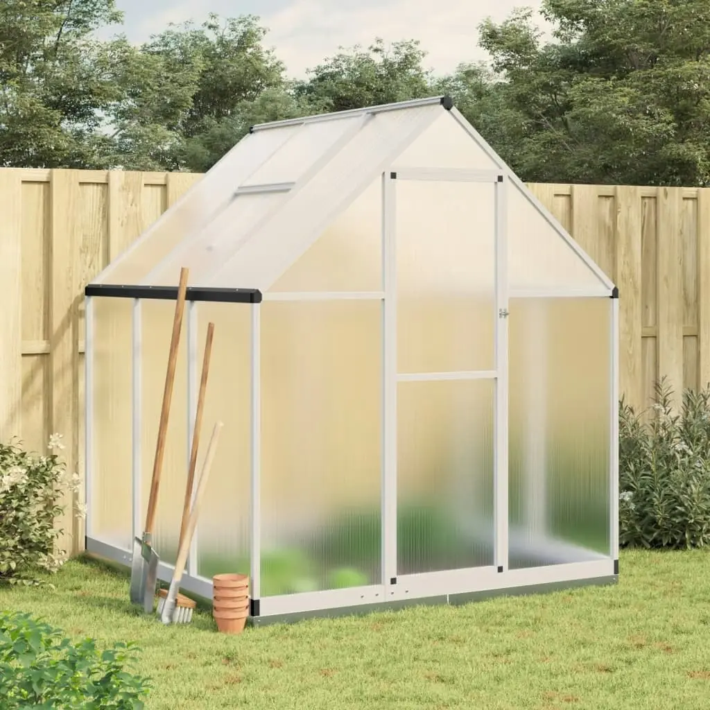 Greenhouse with Base Frame Silver 169x169x202 cm Aluminium 4005831