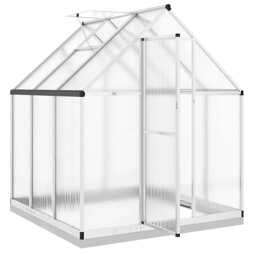 Greenhouse with Base Frame Silver 169x169x202 cm Aluminium 4005831