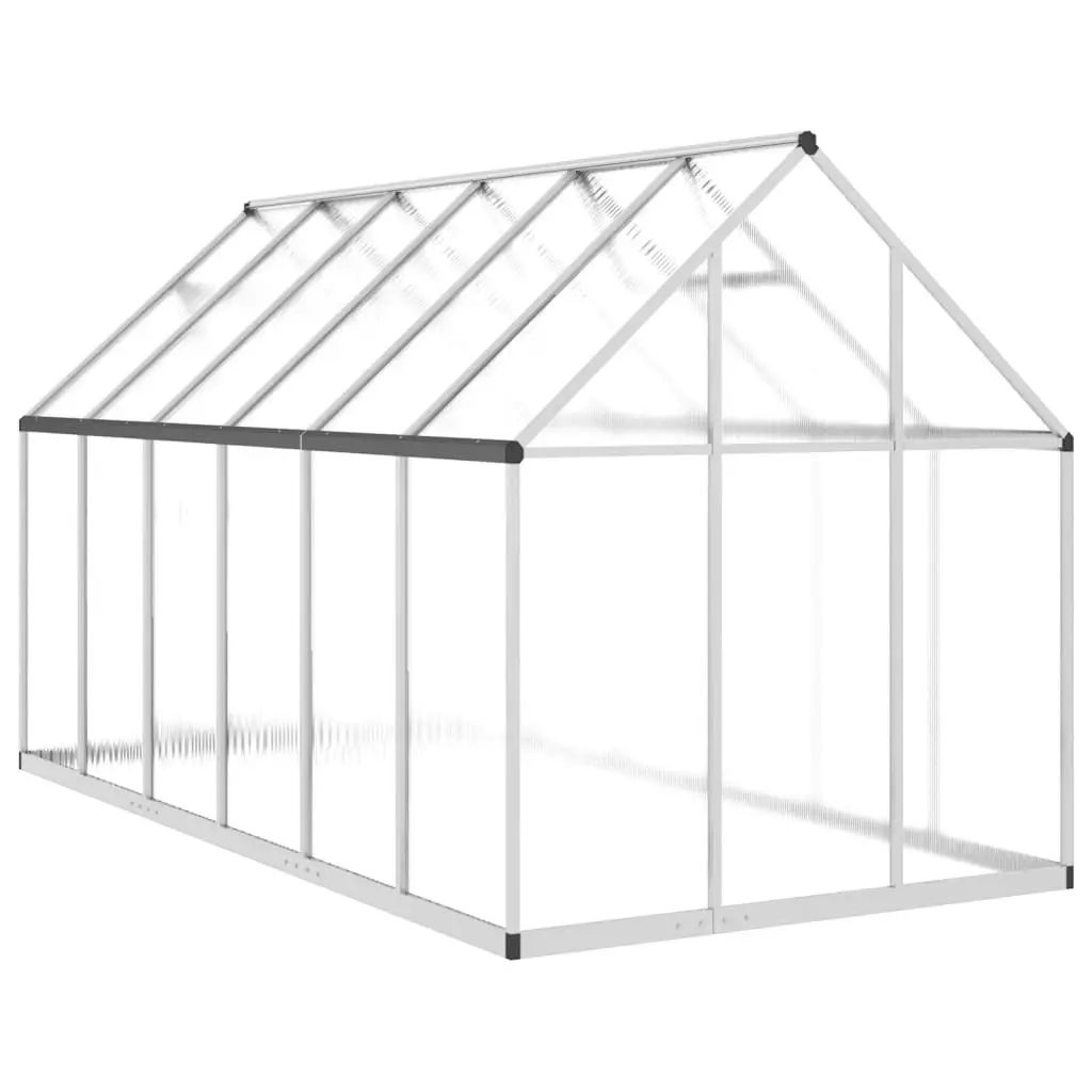 Greenhouse with Base Frame Silver 334x169x195 cm Aluminium 3266326