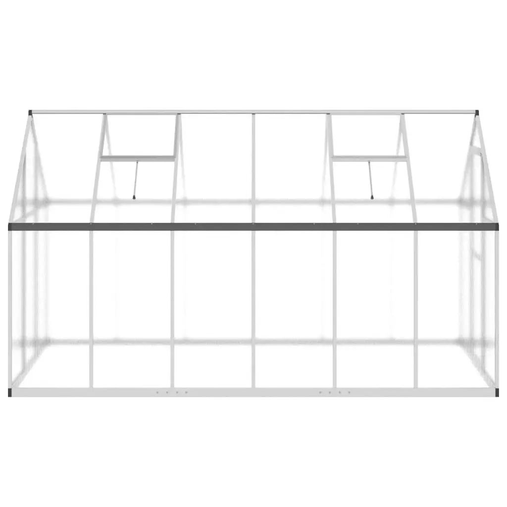 Greenhouse with Base Frame Silver 334x169x195 cm Aluminium 3266326