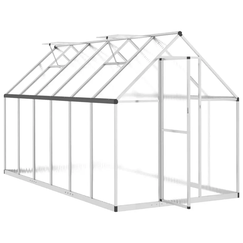 Greenhouse with Base Frame Silver 334x169x195 cm Aluminium 3266326