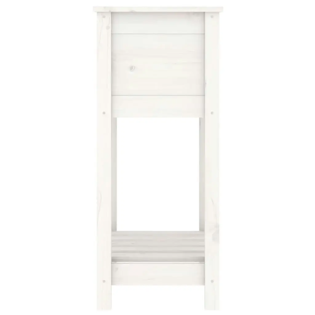 Planter with Shelf White 54x34.5x81 cm Solid Wood Pine 823753