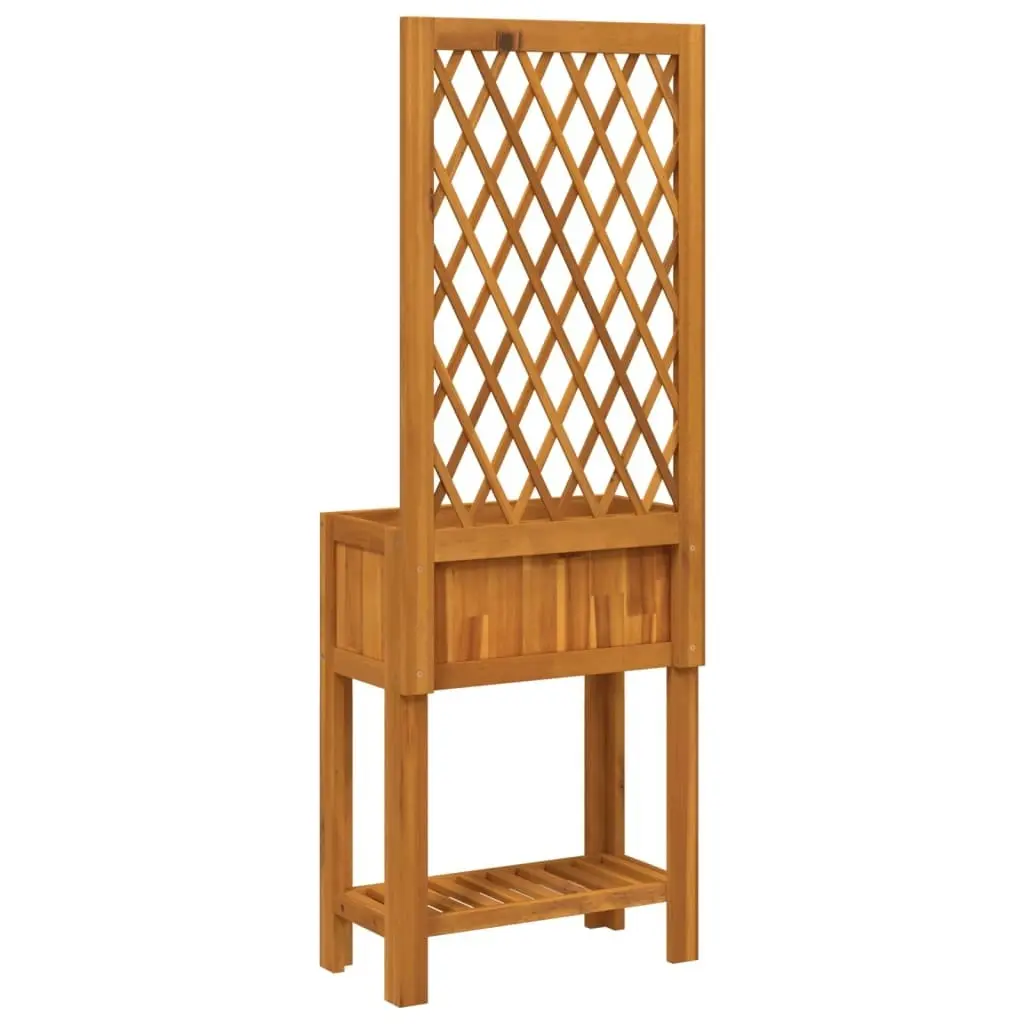 Planter with Trellis and Shelf 55x29.5x152 cm Solid Wood Acacia 364898