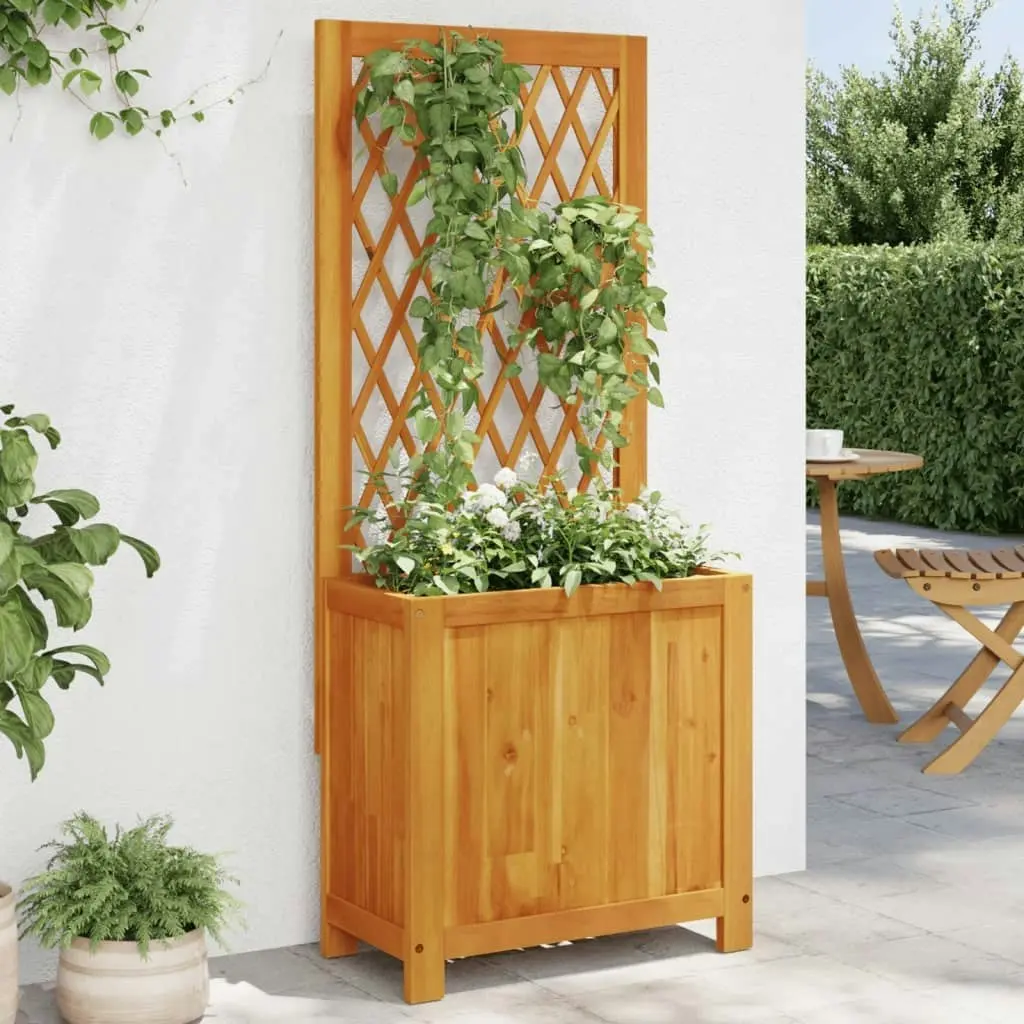 Planter with Trellis 55x29.5x132 cm Solid Wood Acacia 364900