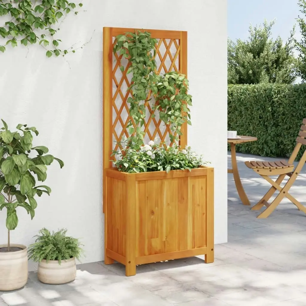 Planter with Trellis 55x29.5x132 cm Solid Wood Acacia 364900