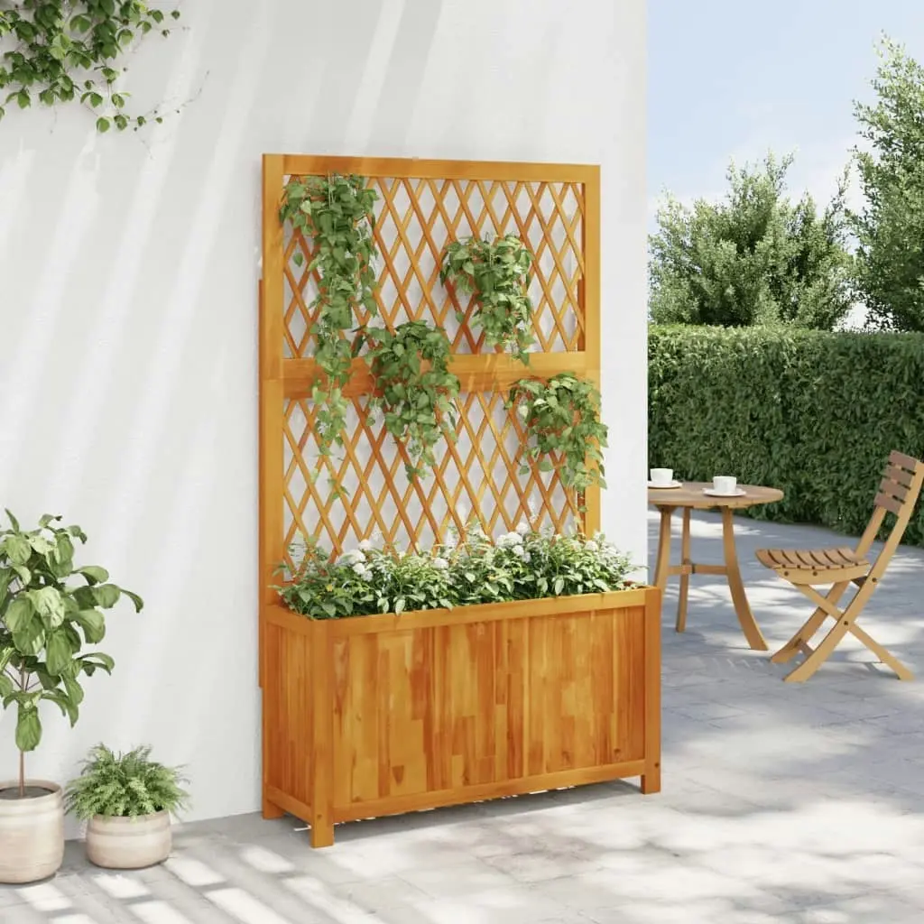 Planter with Trellis 100x32x165 cm Solid Wood Acacia 364901