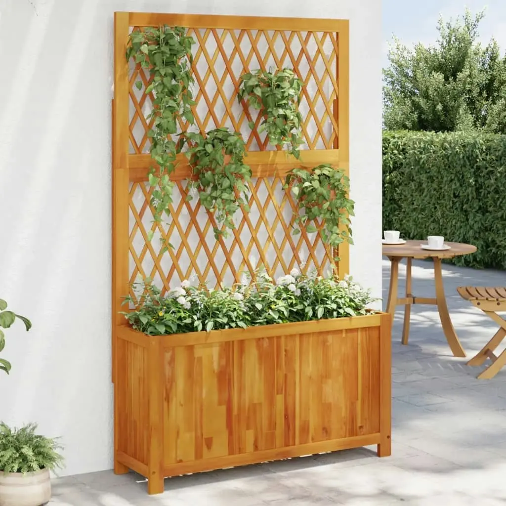 Planter with Trellis 100x32x165 cm Solid Wood Acacia 364901