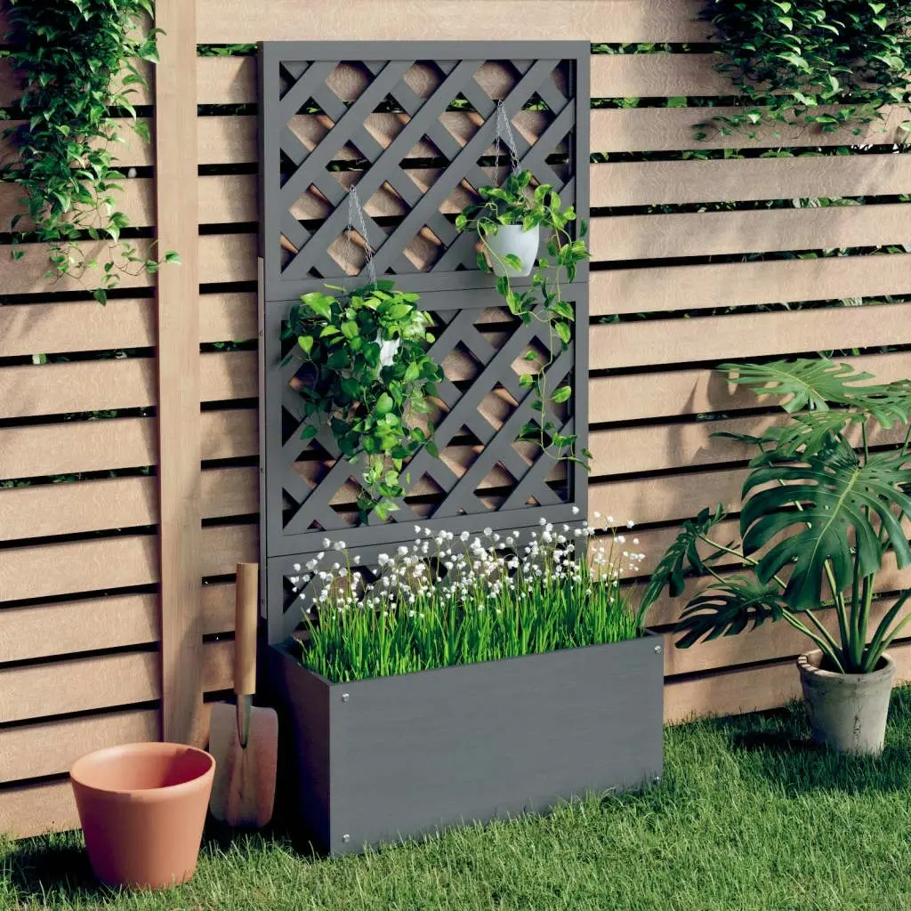 Trellis Planter Grey 65x33x135 cm WPC 362577