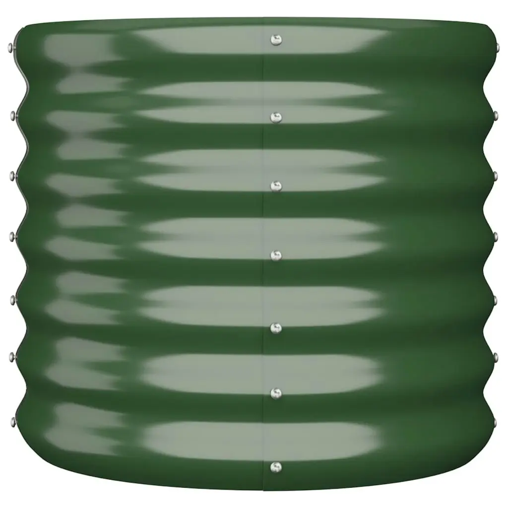 Garden Planter Powder-coated Steel 40x40x36 cm Green 318843