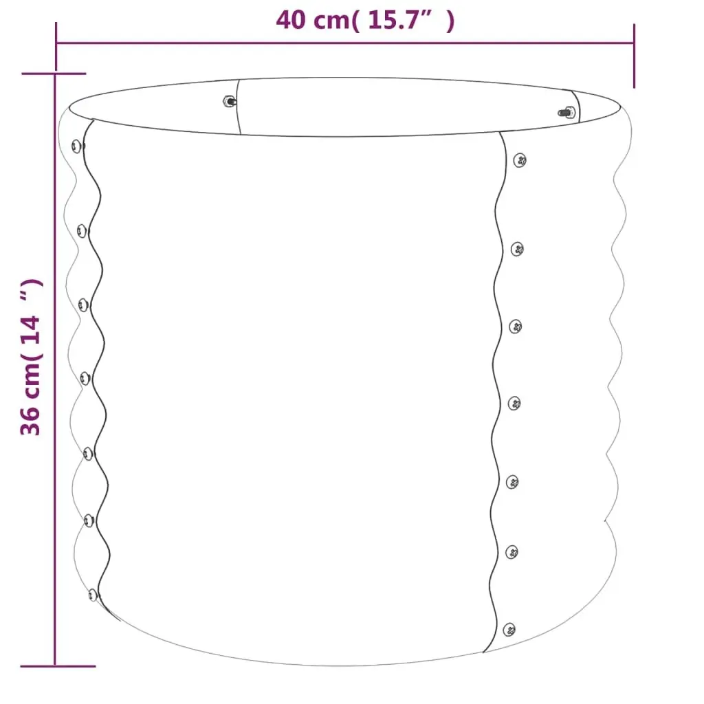 Garden Planter Powder-coated Steel 40x40x36 cm Green 318843