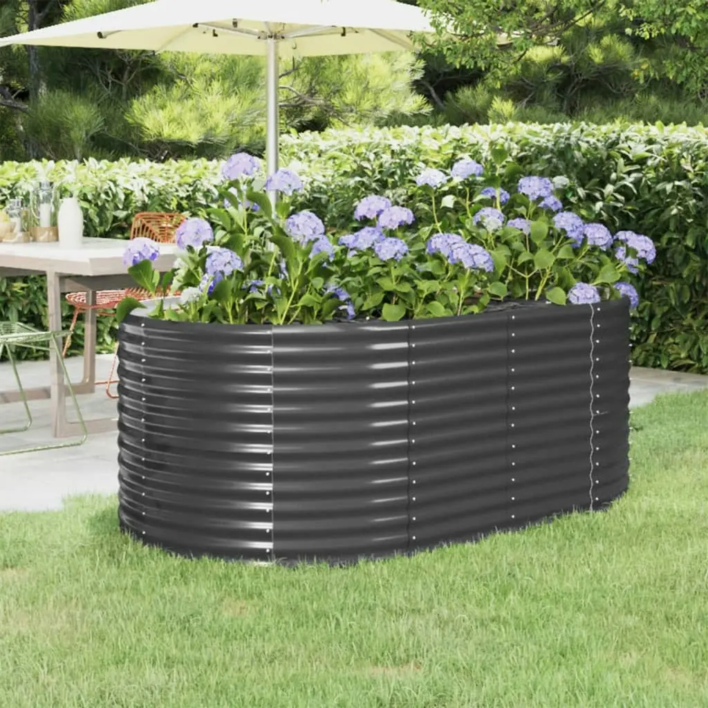 Garden Raised Bed Powder-coated Steel 175x100x68 cm Anthracite 319061