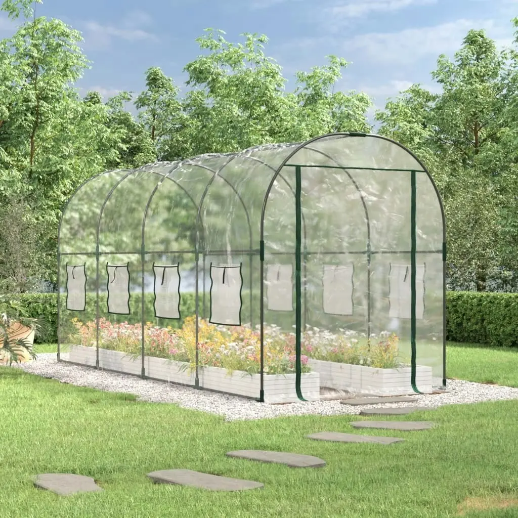 Greenhouse Transparent 160x400x190 cm PVC&Powder-coated Steel 317247