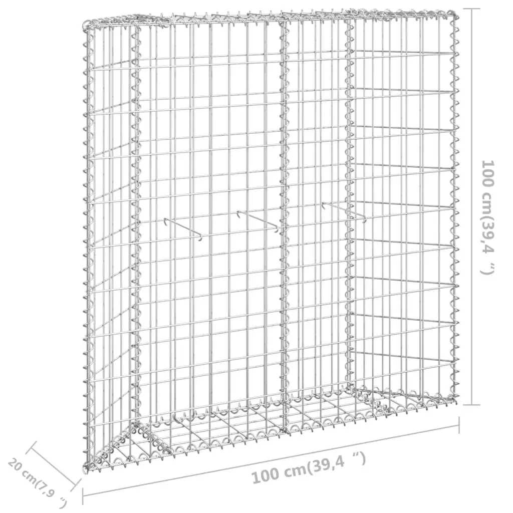 Trapezium Gabion Raised Bed Galvanised Steel 100x20x100 cm 145653