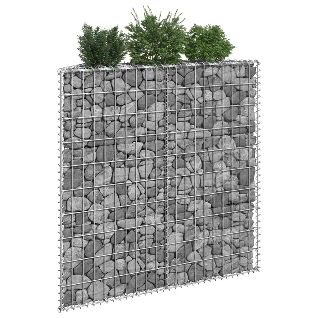 Trapezium Gabion Raised Bed Galvanised Steel 100x20x100 cm 145653