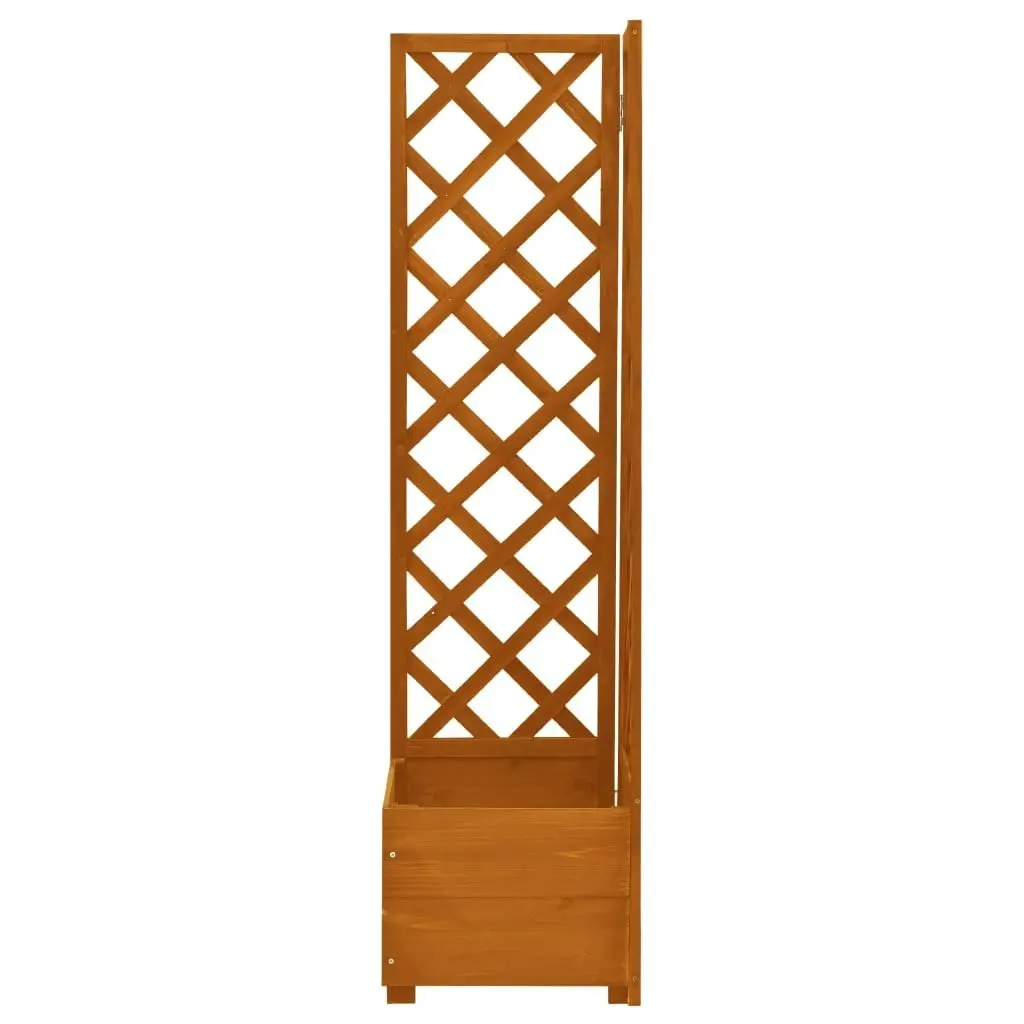 Corner Trellis Planter Orange 40x40x150 cm Solid Firwood 314836