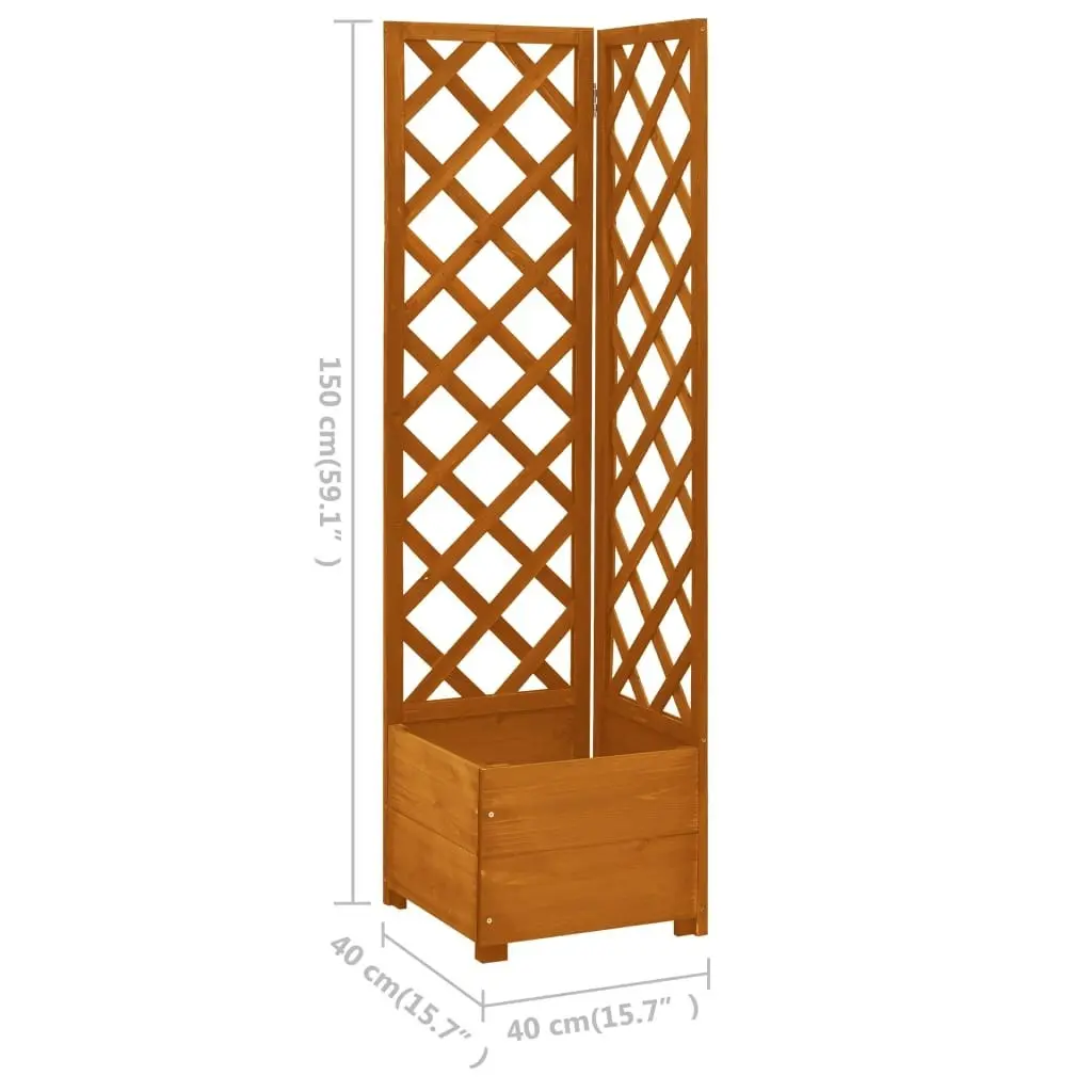 Corner Trellis Planter Orange 40x40x150 cm Solid Firwood 314836