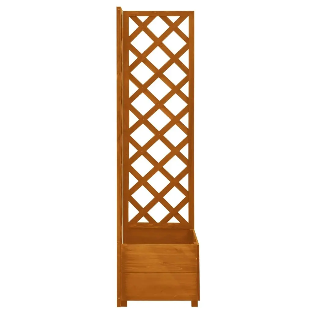 Corner Trellis Planter Orange 40x40x150 cm Solid Firwood 314836