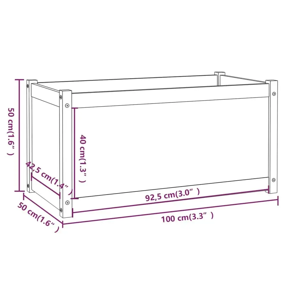 Garden Planter Honey Brown 100x50x50 cm Solid Pinewood 810730