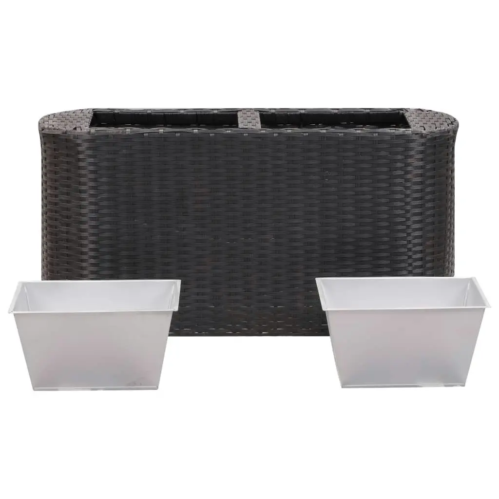 Garden Raised Bed 80x25x40 cm Poly Rattan Black 46951