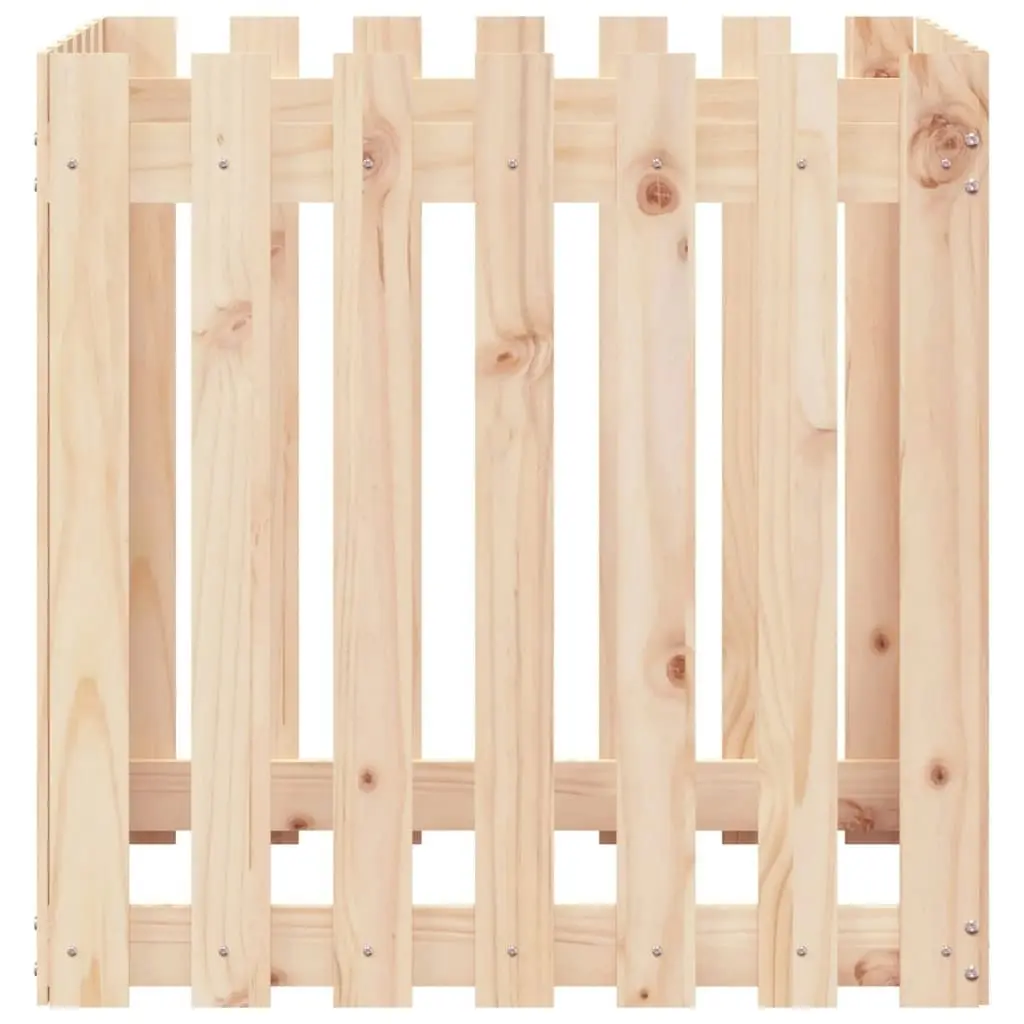 Garden Planter with Fence Design 70x70x70 cm Solid Wood Pine 832462