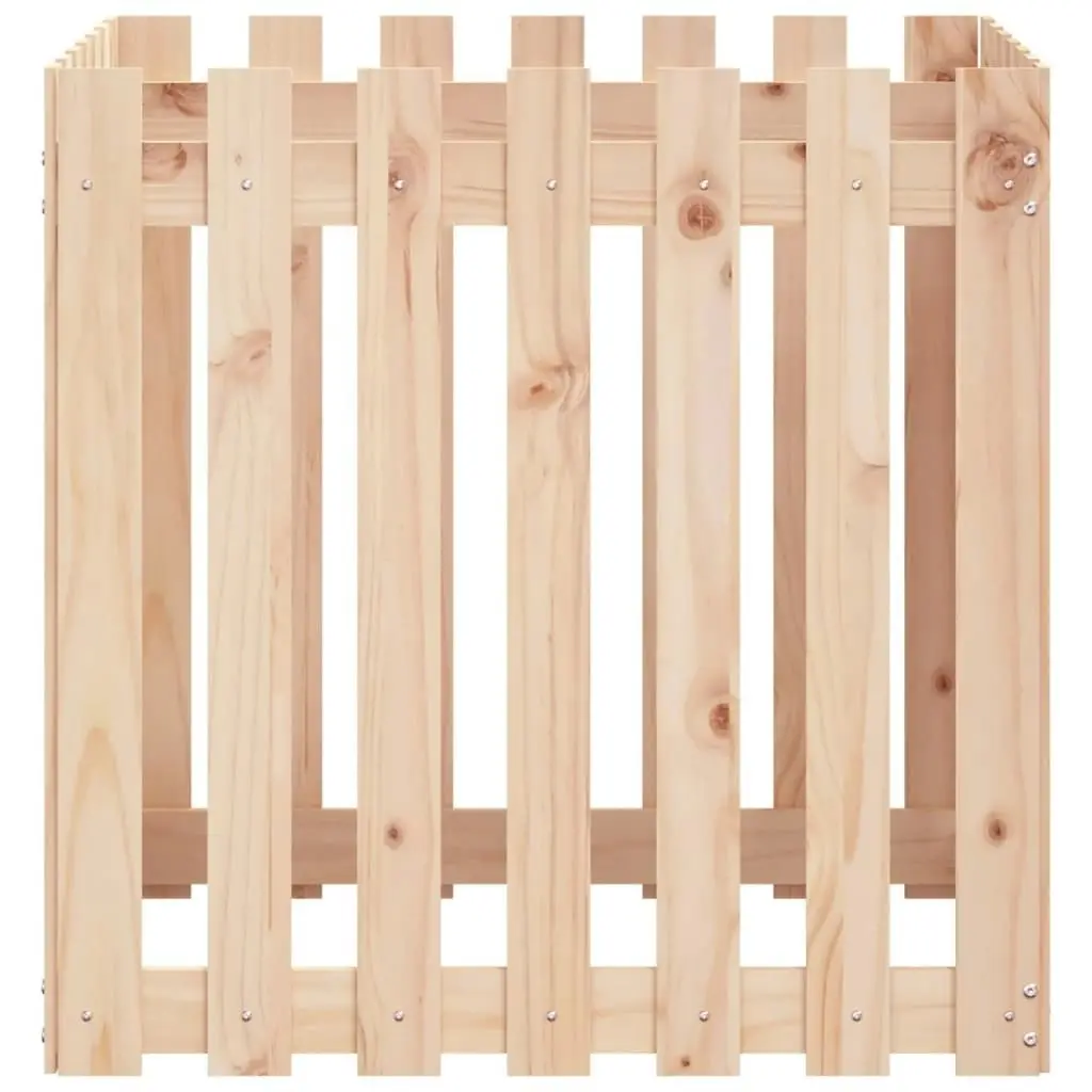 Garden Planter with Fence Design 70x70x70 cm Solid Wood Pine 832462