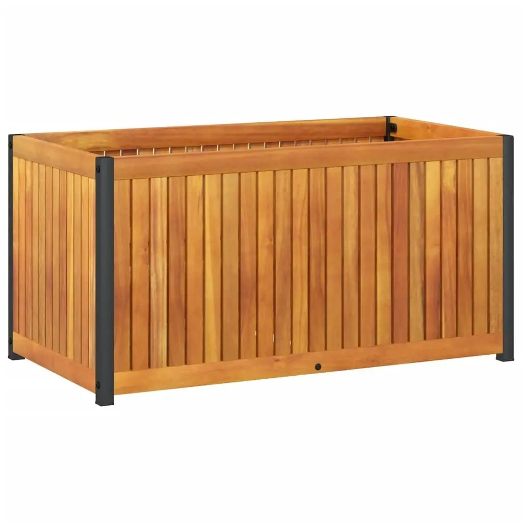 Garden Planter 85x45x44 cm Solid Wood Acacia and Steel 367611