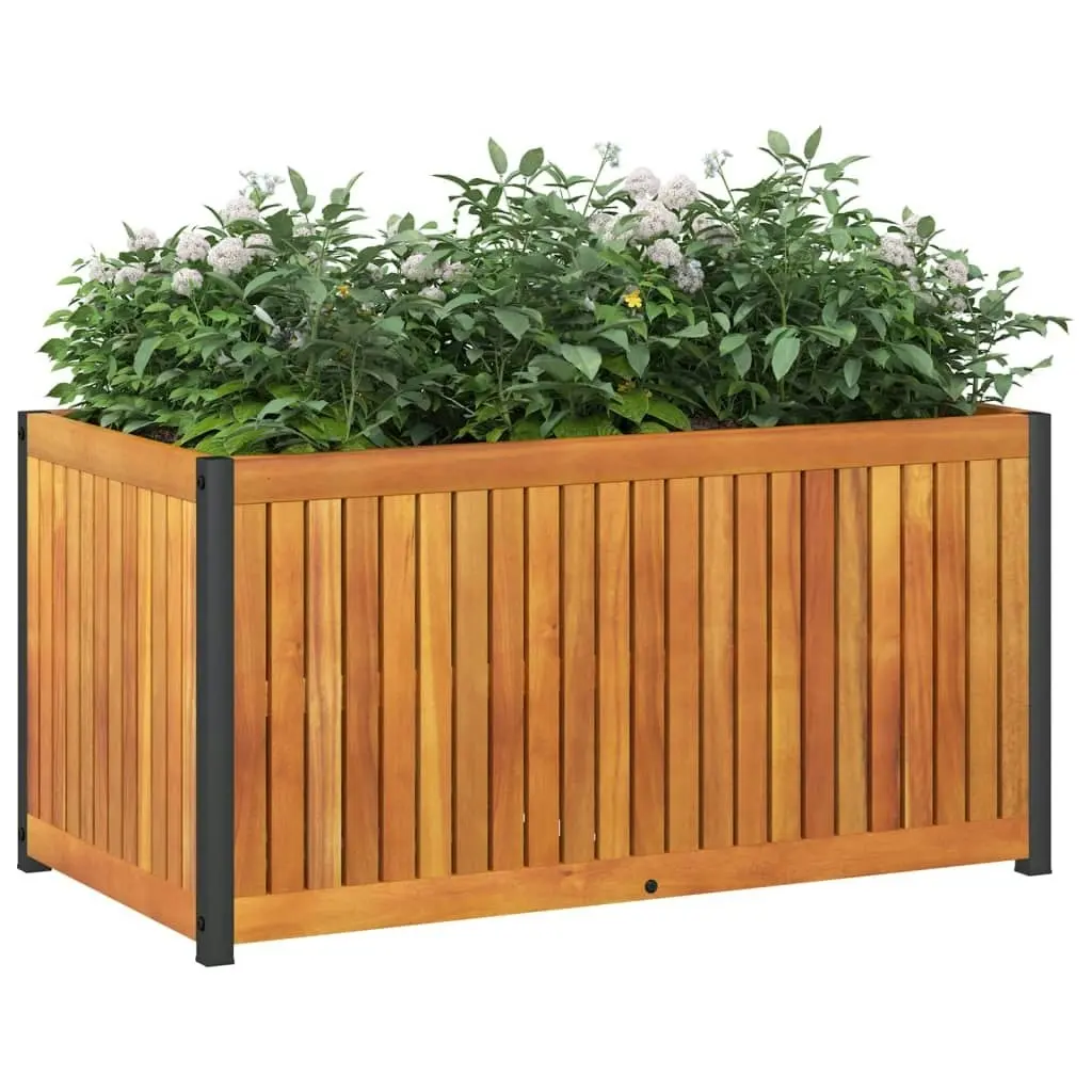 Garden Planter 85x45x44 cm Solid Wood Acacia and Steel 367611