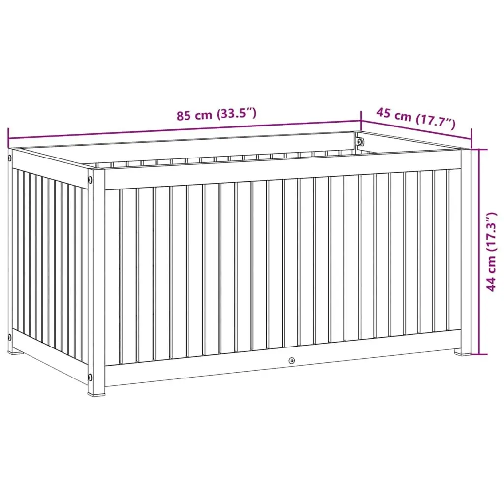 Garden Planter 85x45x44 cm Solid Wood Acacia and Steel 367611