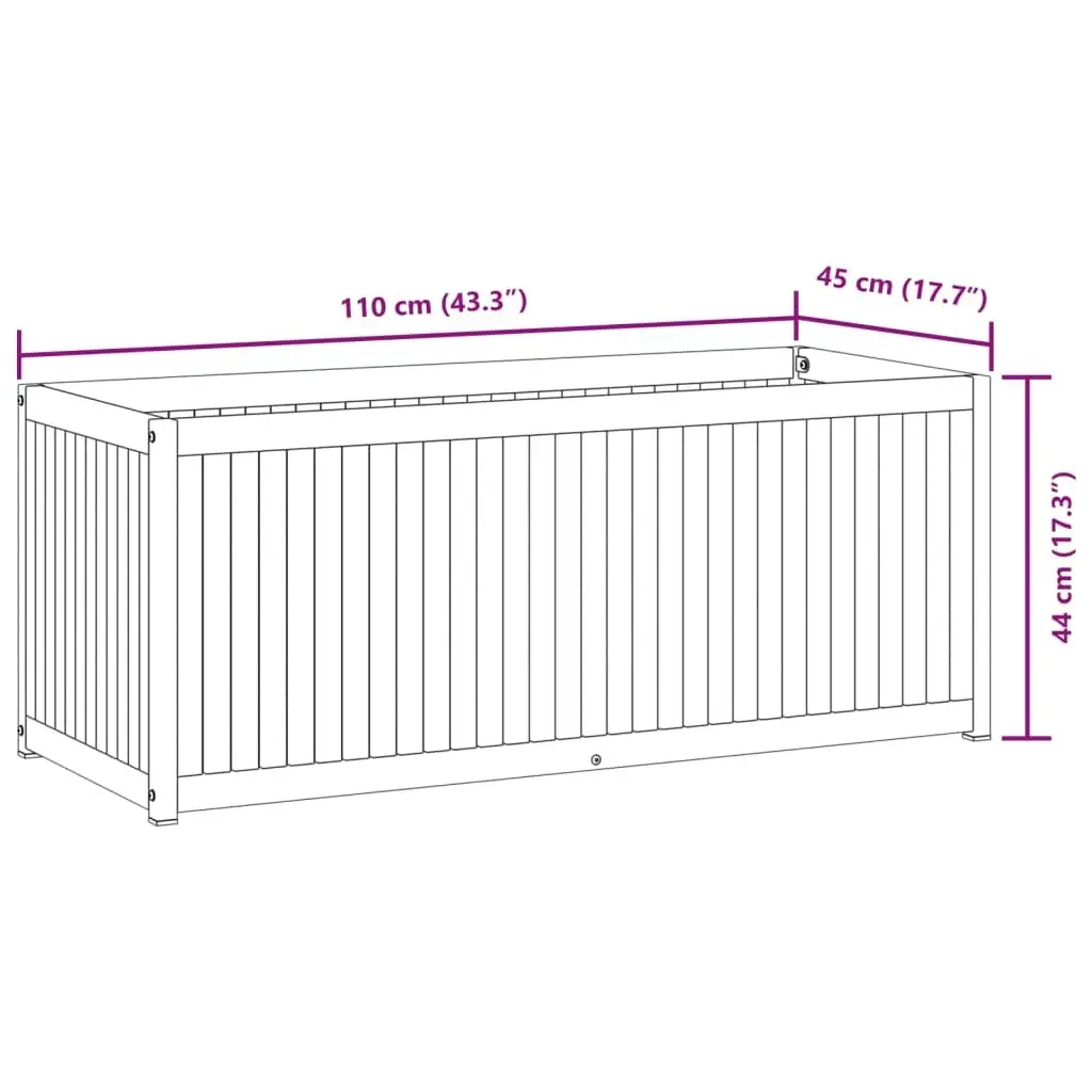 Garden Planter 110x45x44 cm Solid Wood Acacia and Steel 367612