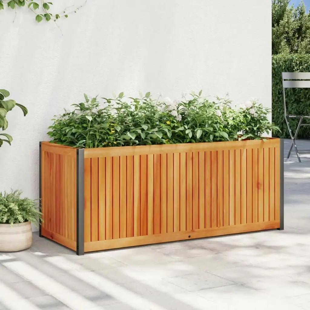 Garden Planter 110x45x44 cm Solid Wood Acacia and Steel 367612