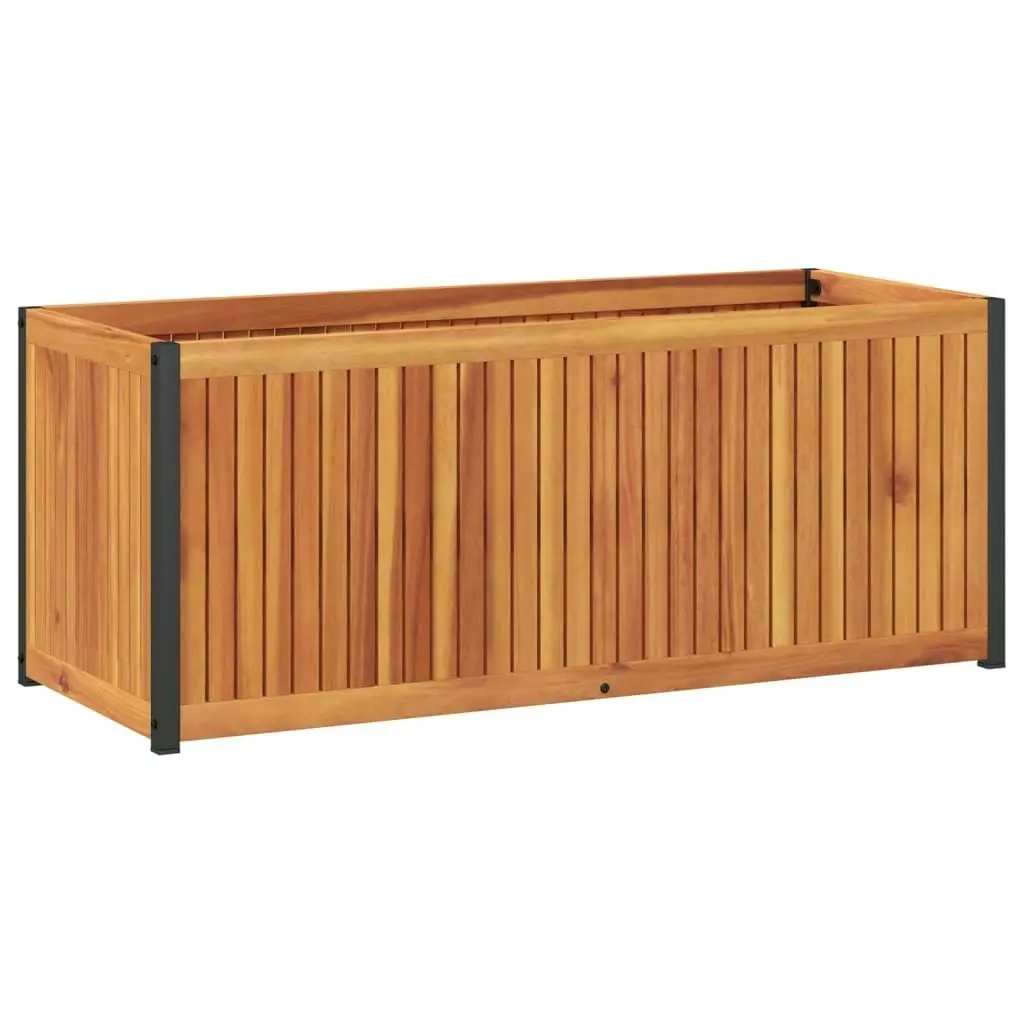 Garden Planter 110x45x44 cm Solid Wood Acacia and Steel 367612