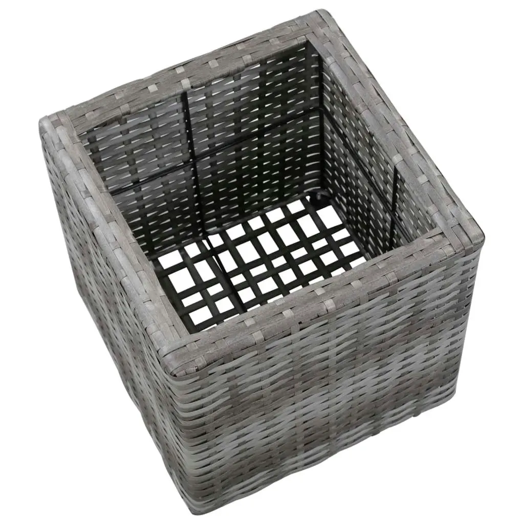 Garden Raised Beds 3 pcs Poly Rattan Grey 46943